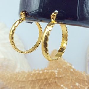 New | 18K Gold Plated | Twisted Facade Hoops